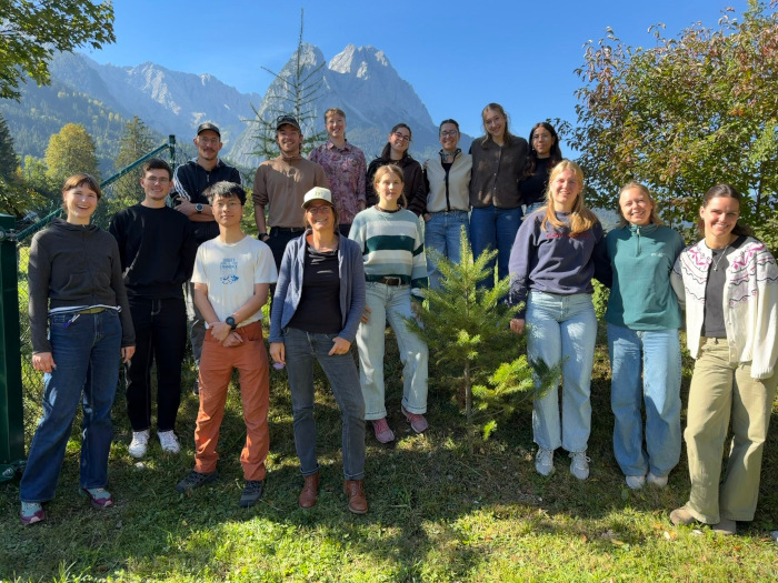 Group photo in mountainous landscape