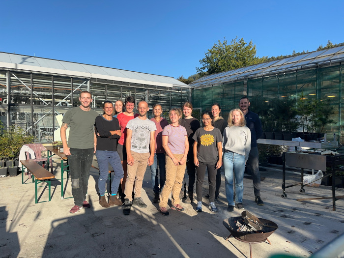 Ecophysiology coursein front of the greenhouse