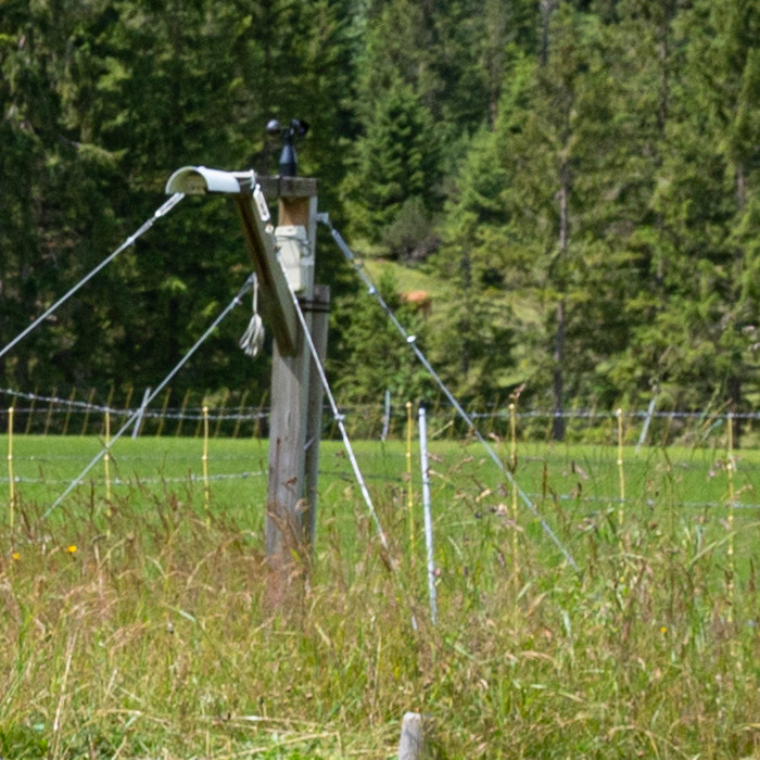 Measuring instruments on a meadow in the foothills of the Alps